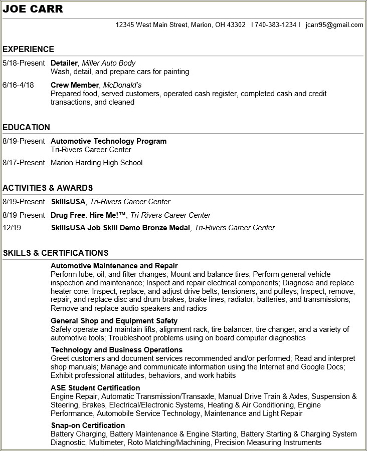 Resume Templates That Fit A Lot Of Information