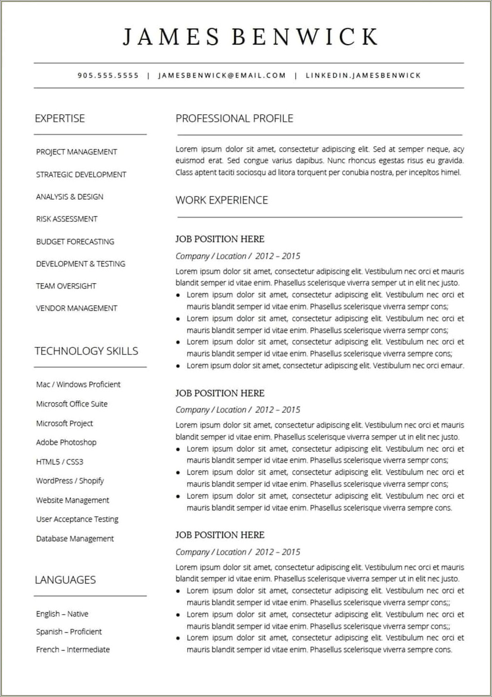 Resume Templates To Work At Google