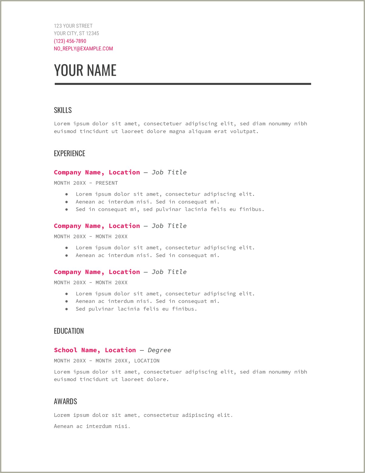 Resume Templates With Lots Of Info