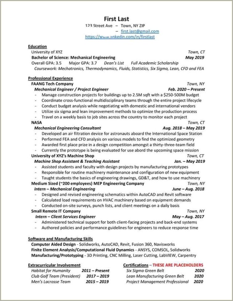 Resume That Reflects Part Time Work