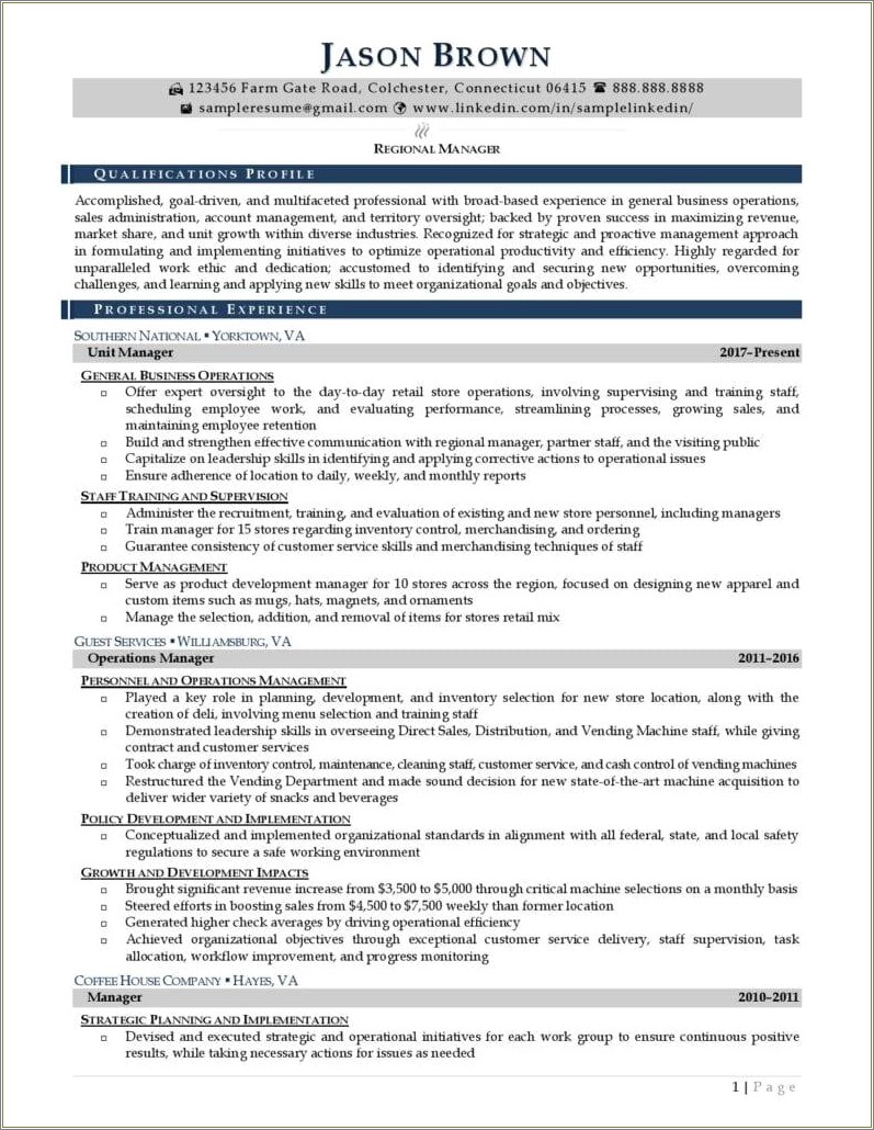 Resume Tips For Regional Manager Position