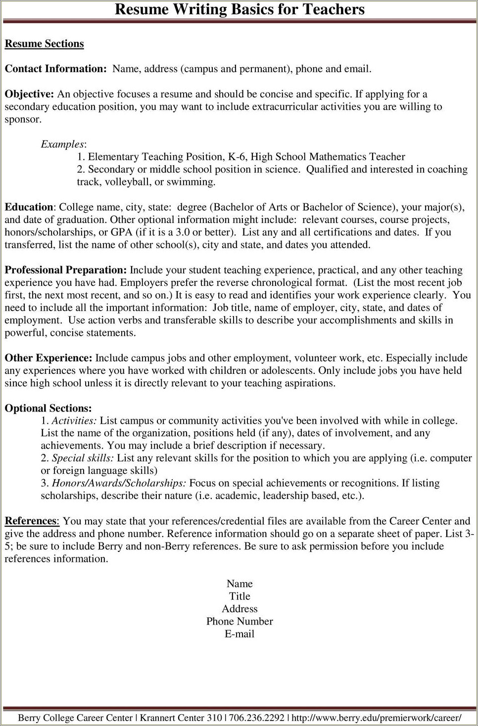 Resume To Apply For On Campus Jobs