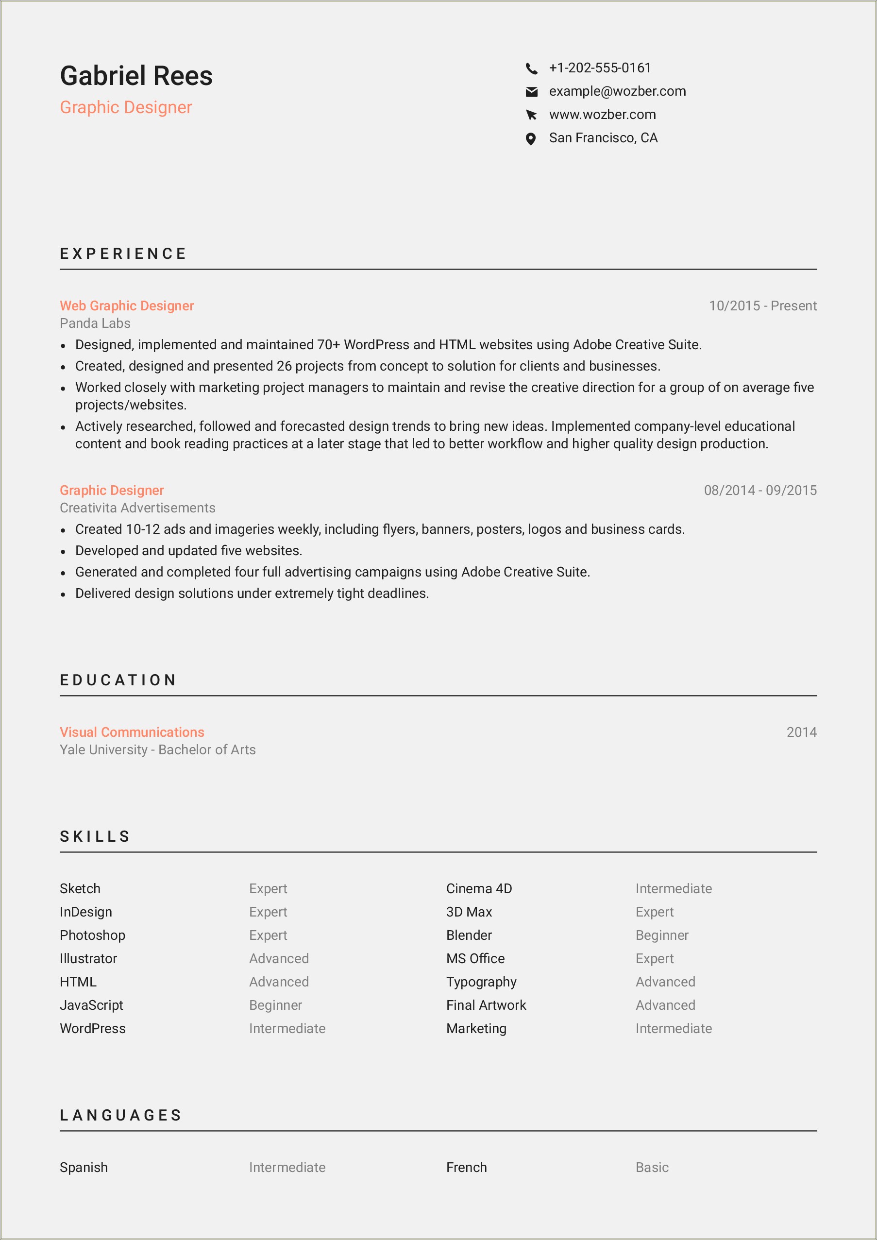 Resume To Show Advanced Skills In Office