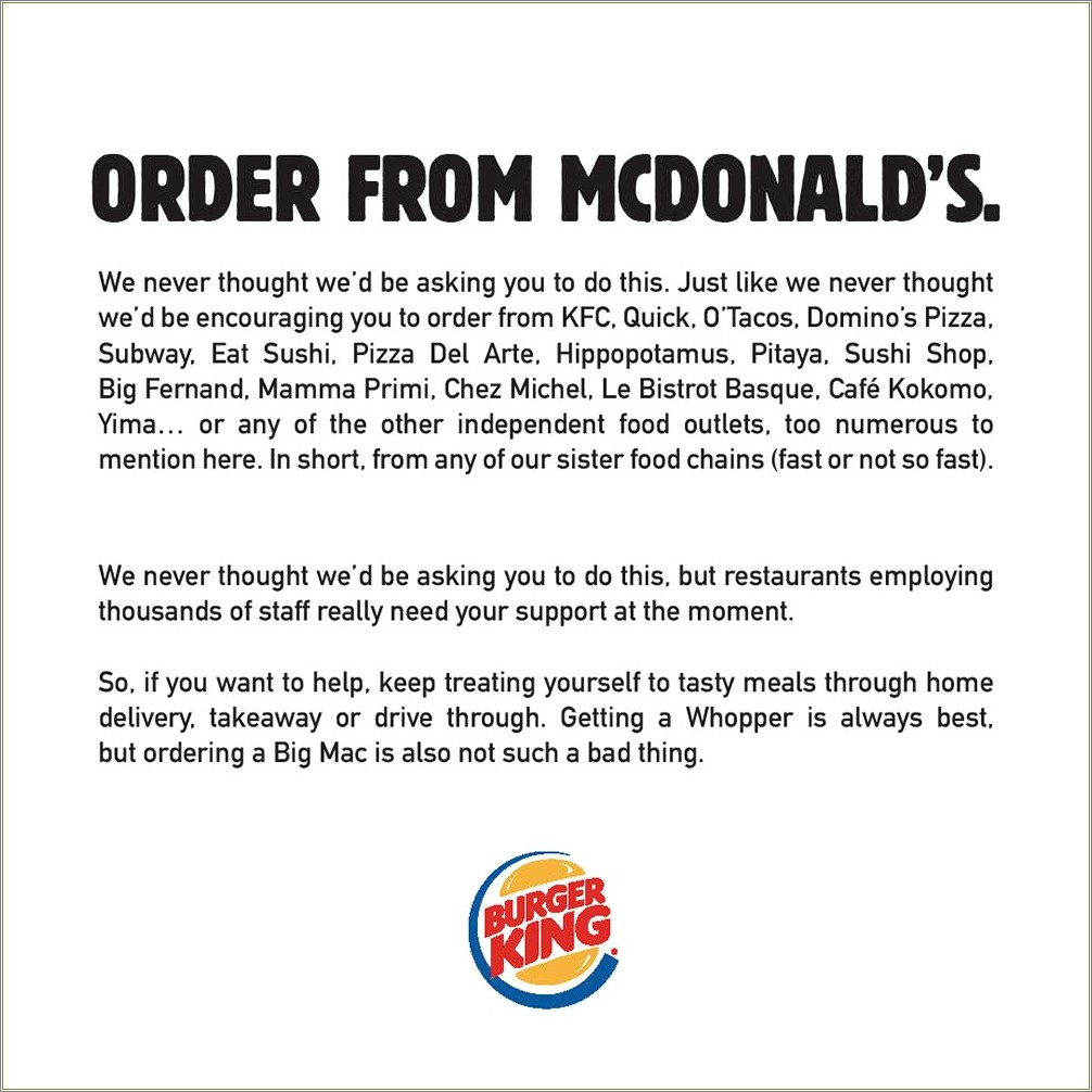 Resume To Work At Burger King