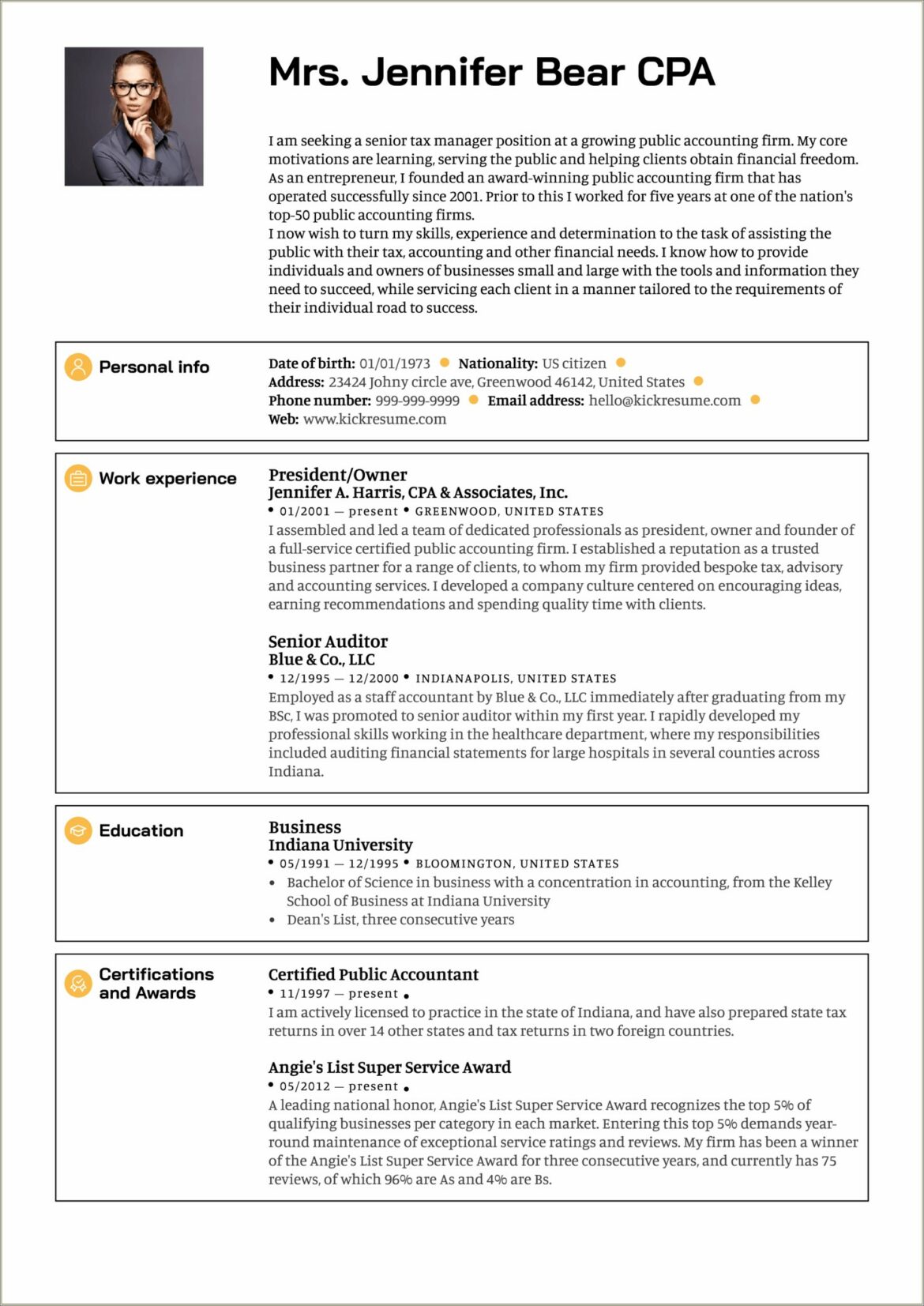 Resume Where To Put Us Citizen