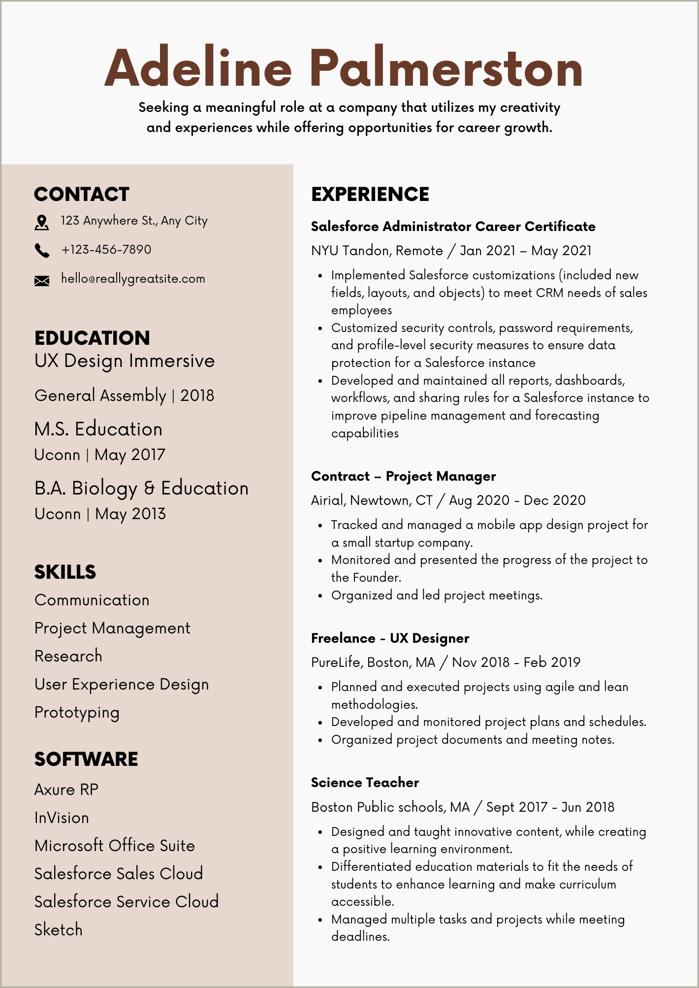 Resume With 1.6 Years Of Experience