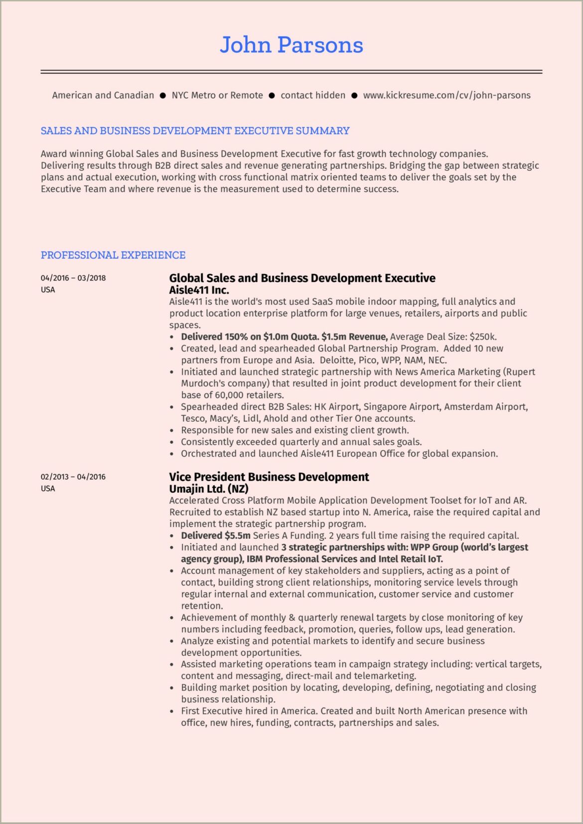 Resume With Gap Summarize Relevant Experience