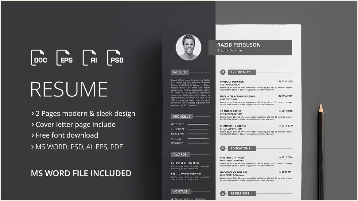 Resume With Graphics Free Template Pdf