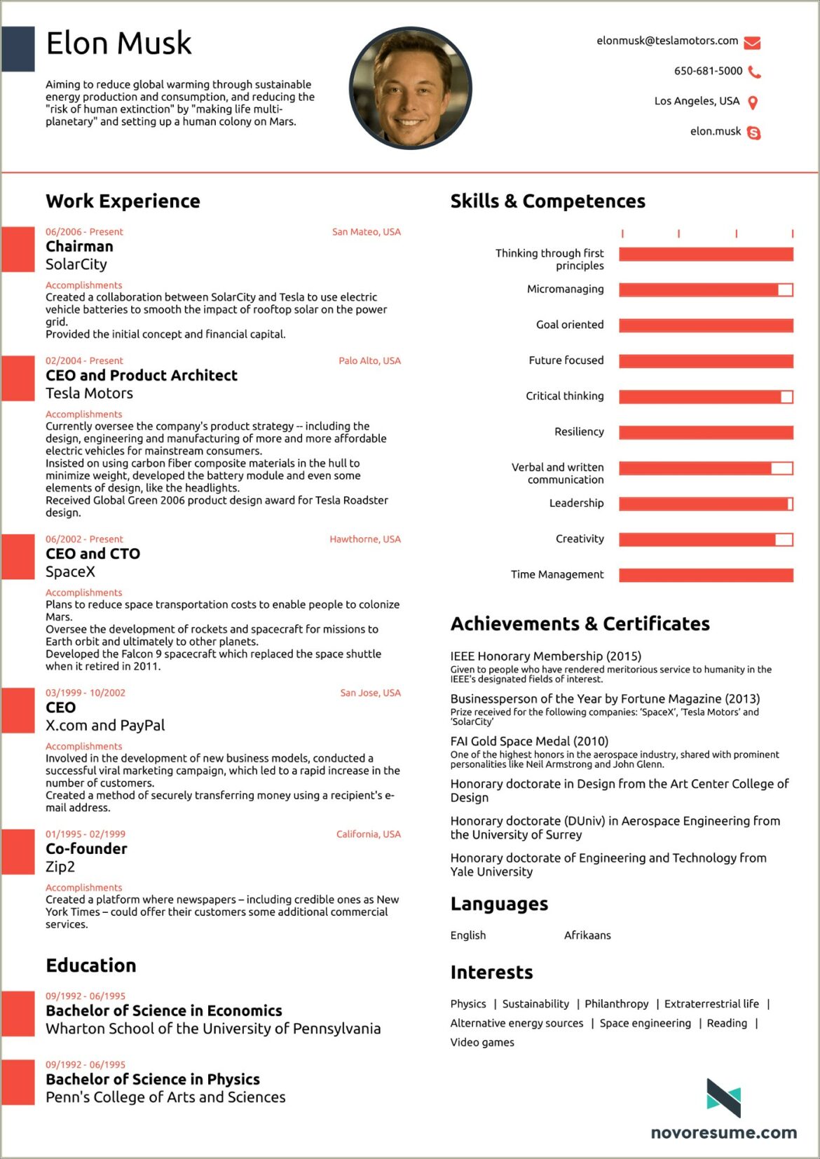 Resume With More Than One School