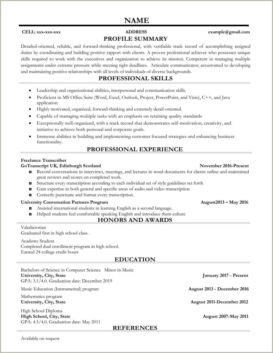Resume With No Work Experience Nor Education