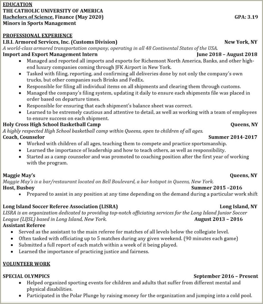 Resume With No Work History Adult