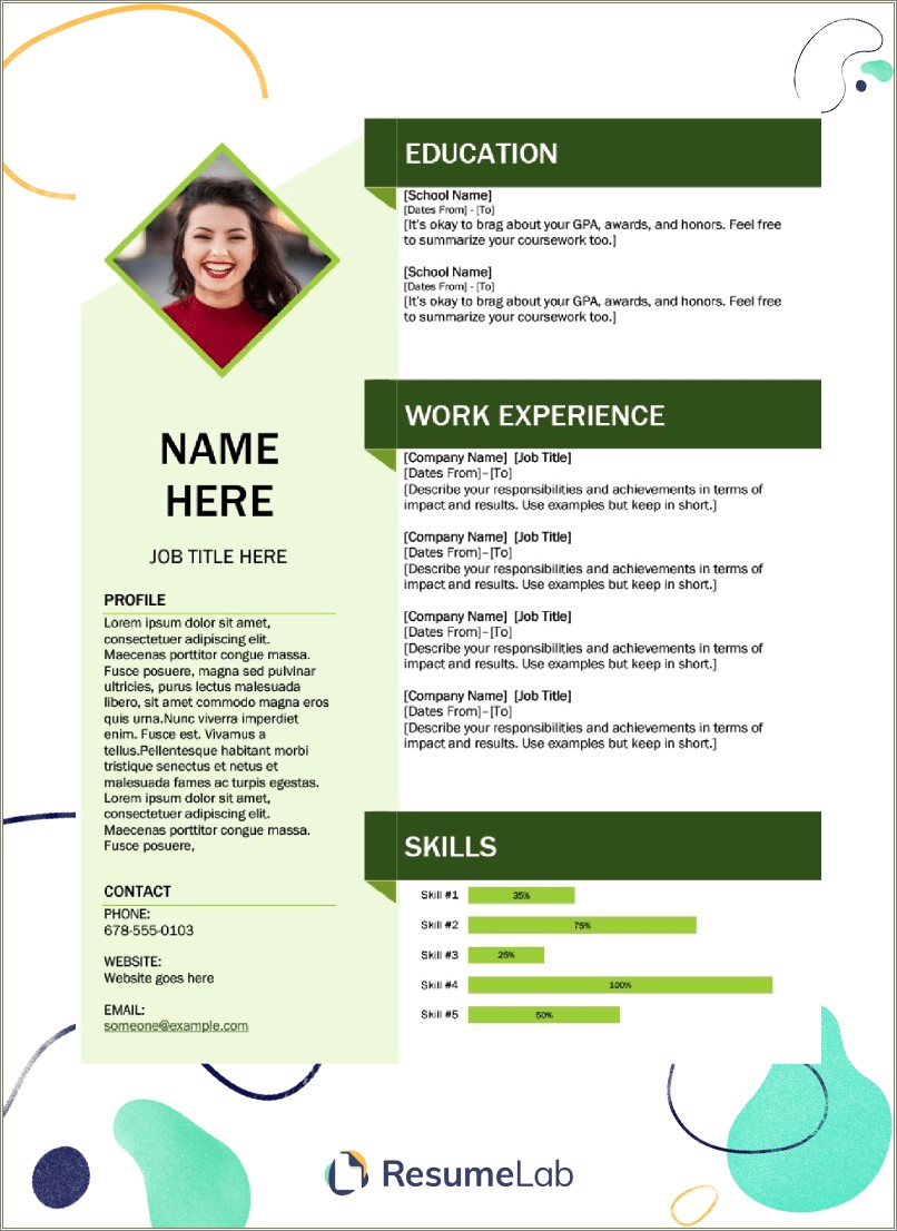 Resume With Photo In Word Format Free Download