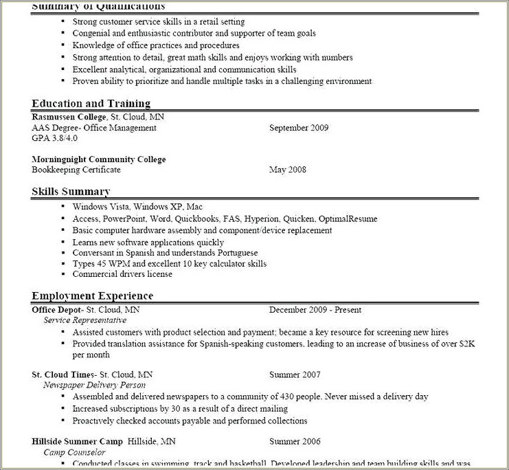 Resume Word For Became A Resource