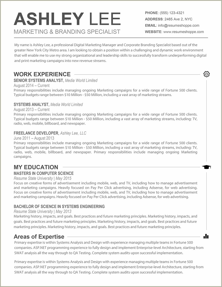 Resume Word For Proposed And Implemented