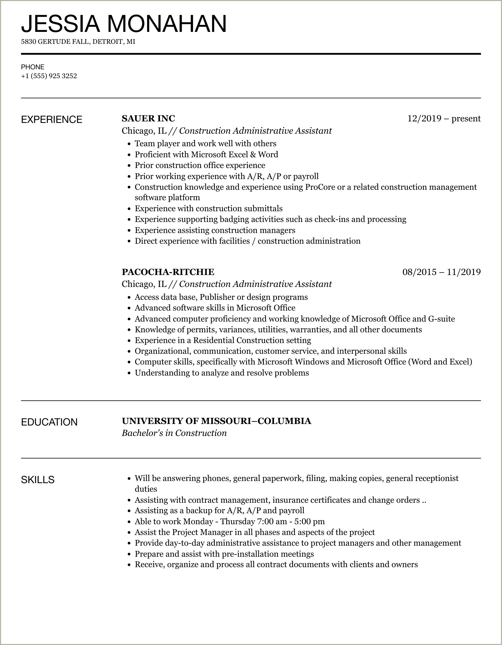 Resume Word For Working Well With Others