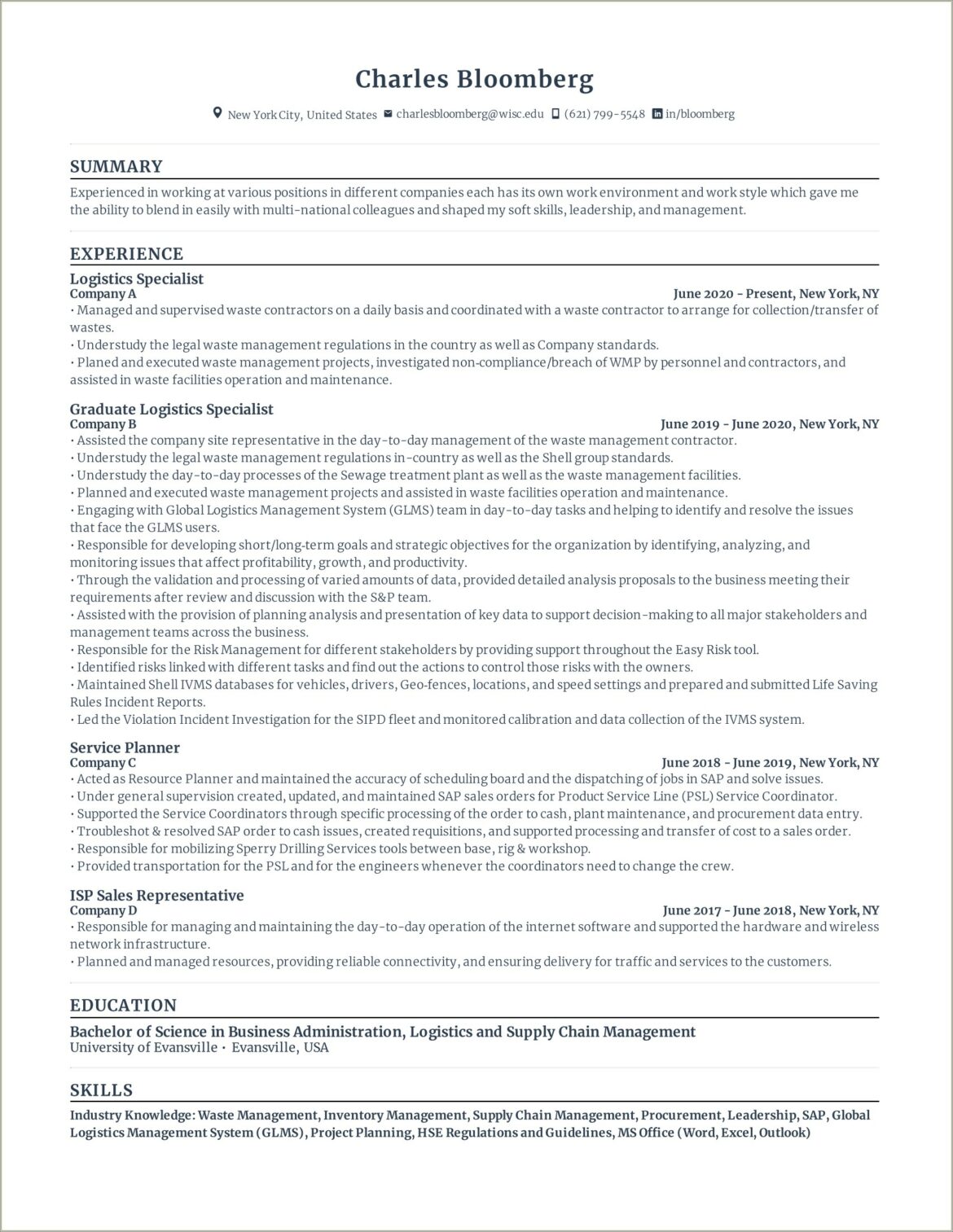 Resume Words For Supply Chain Management