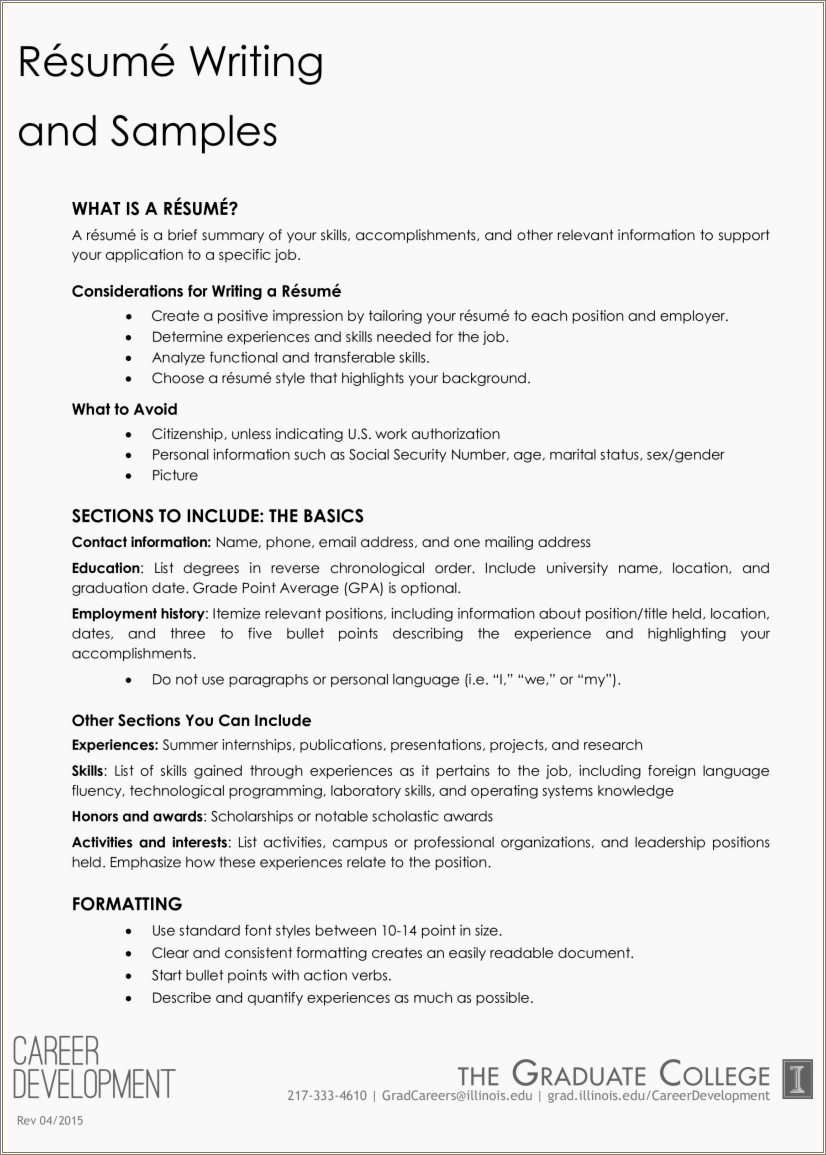 Resume Work Experience Bullet Points Or Paragraph