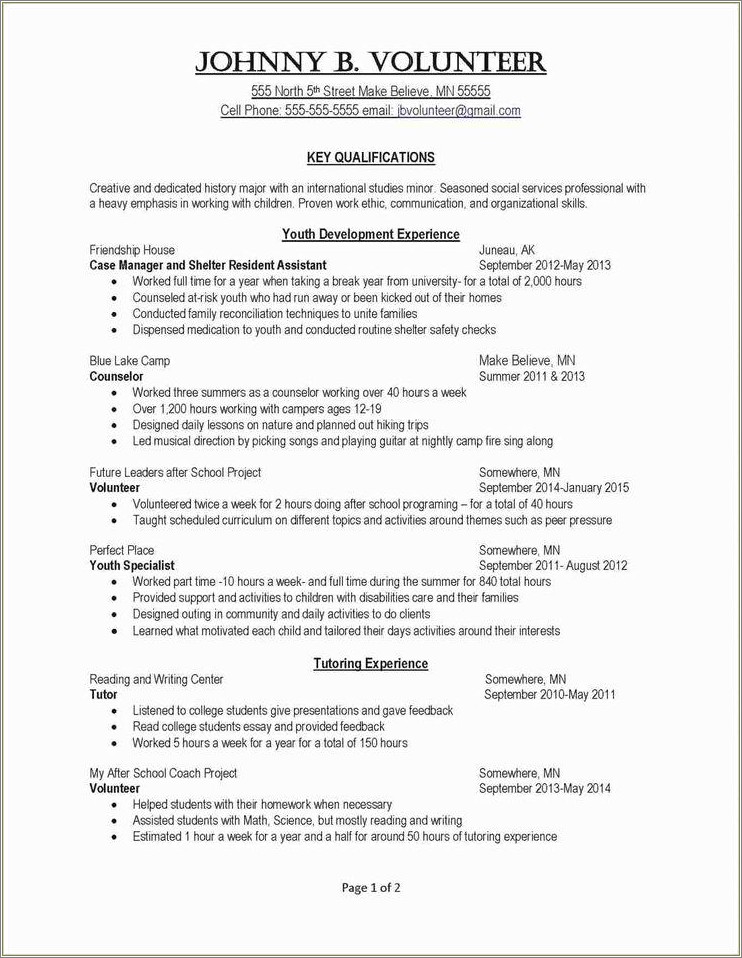 Resume Work History Old To Present