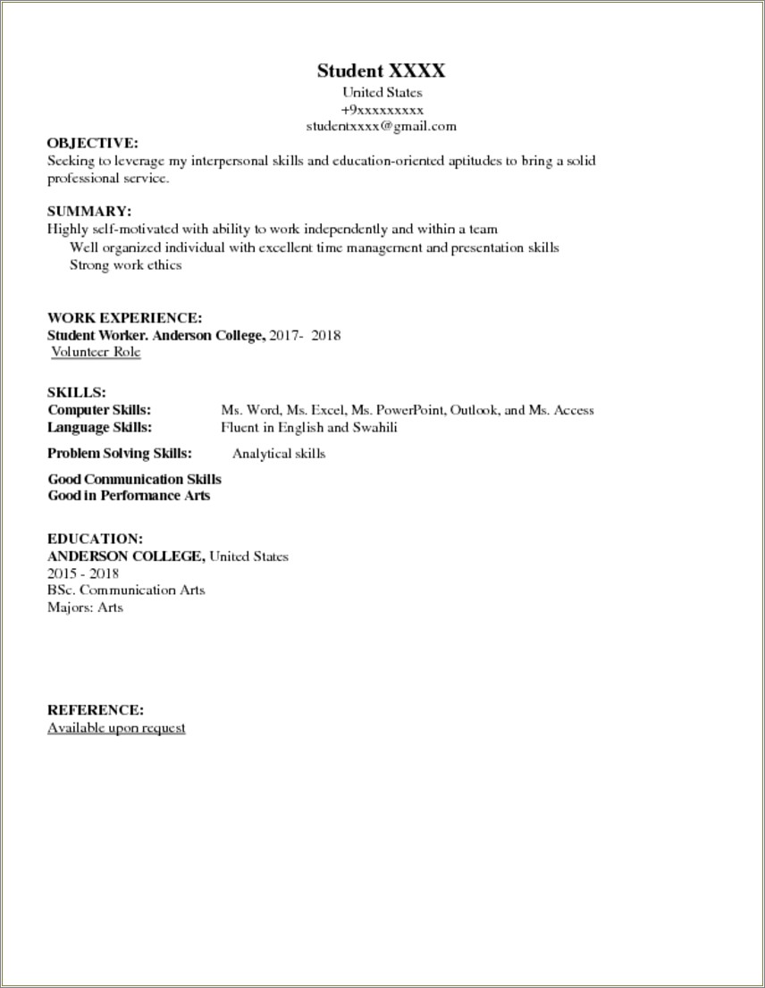 Resume Worked Indpedntly And In Teams