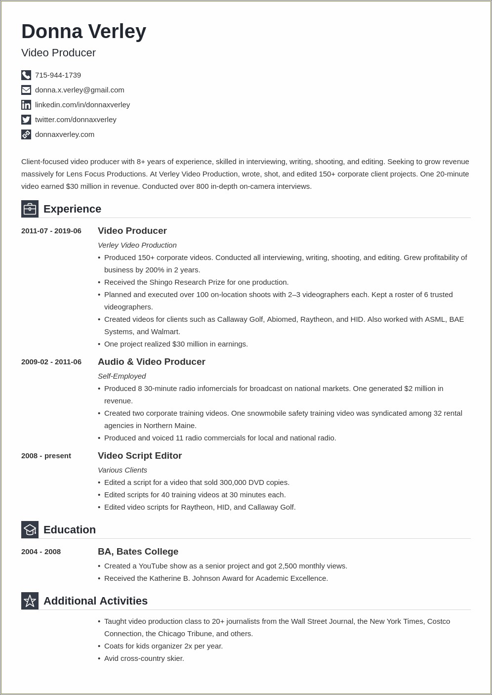 Resume Working Same Company Different Locations