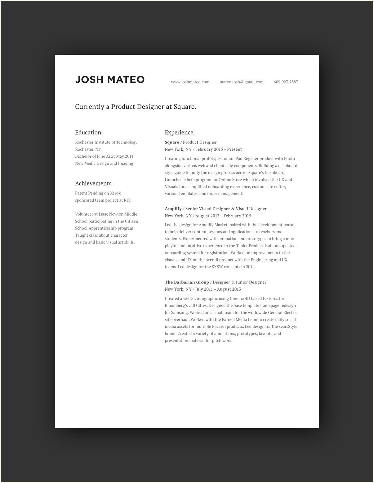 Resume Working With Multiple Departments To Create