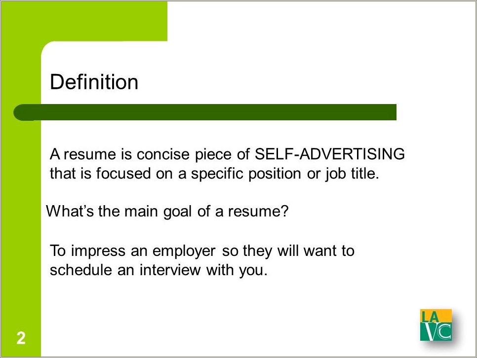 Resume Writing Defining The Career Objective