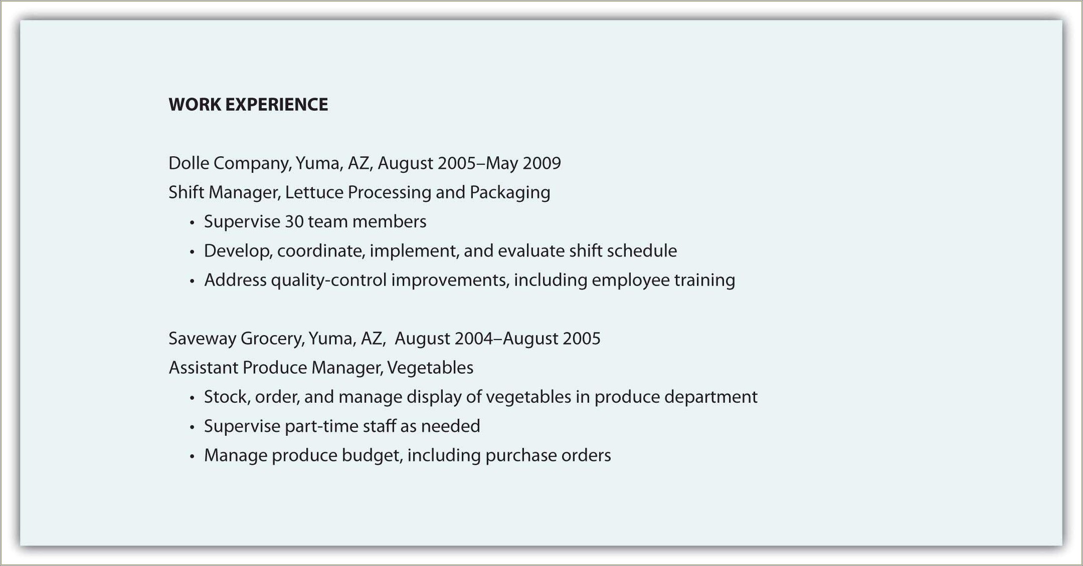 Resume Writing For Different Work Experience
