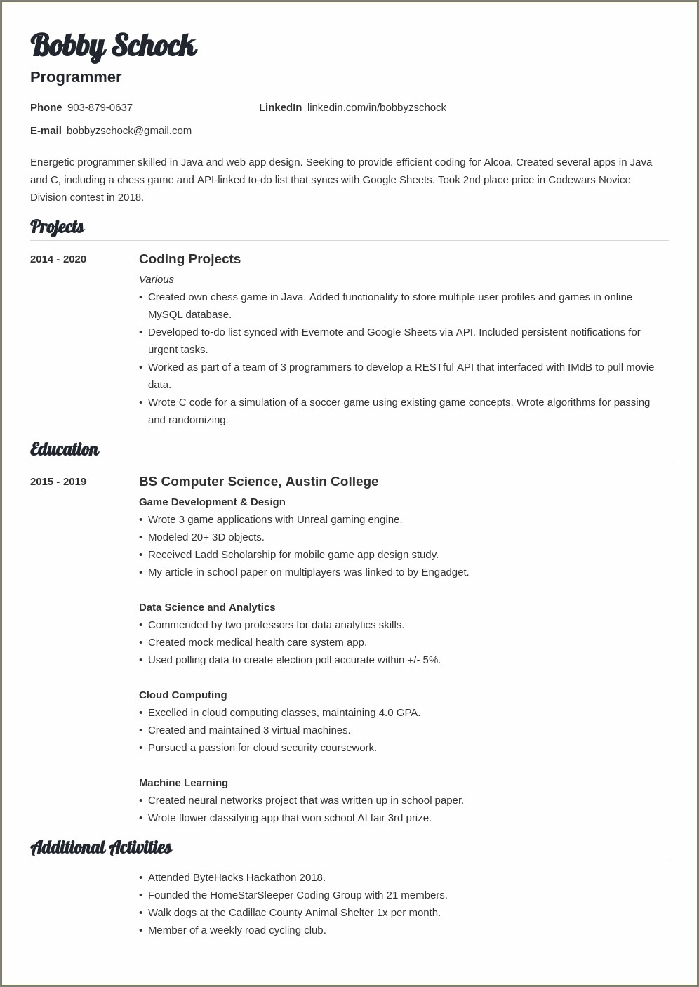 Resume Writing For Someone With Little Experience