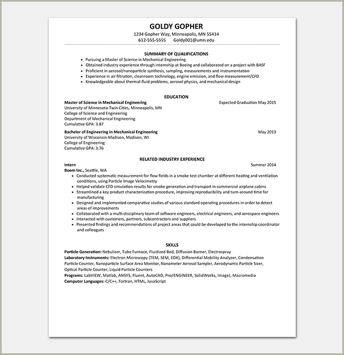 Resume.sample To Apply For Kohls Freshers