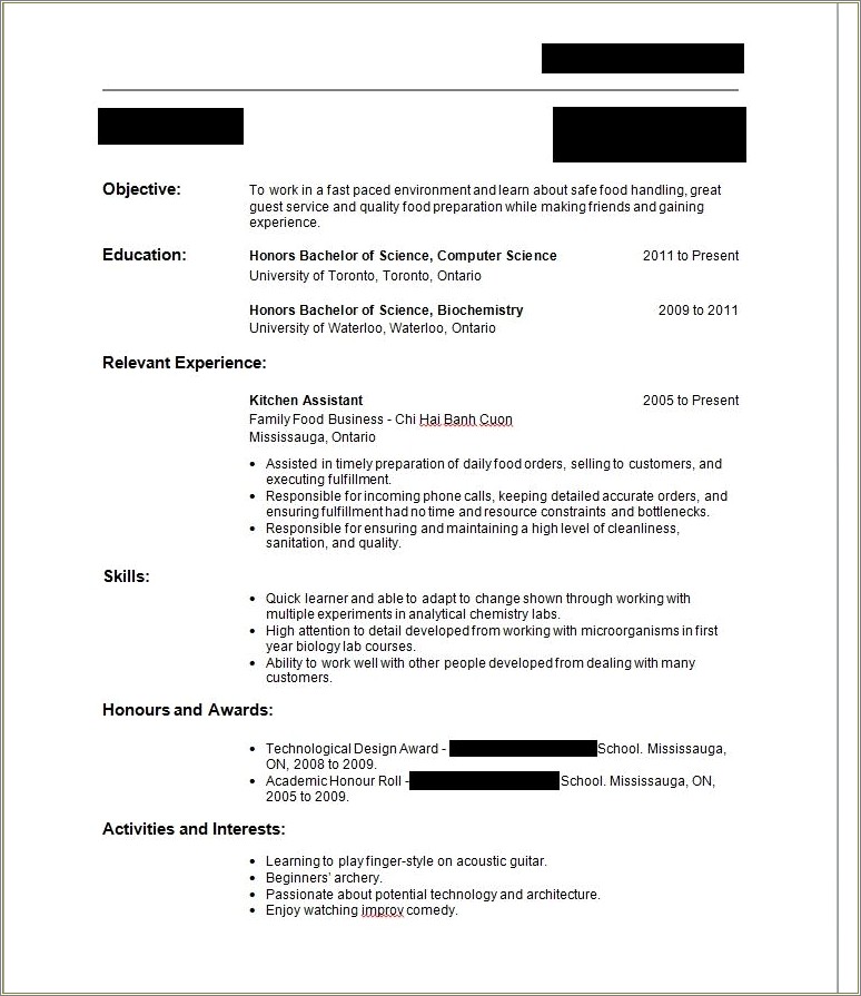Resumes From People With Little Job Experience