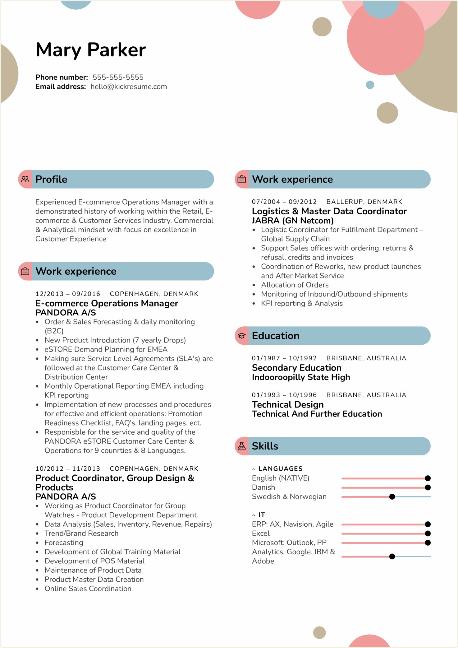 Retail Operational Manager Skills On A Resume