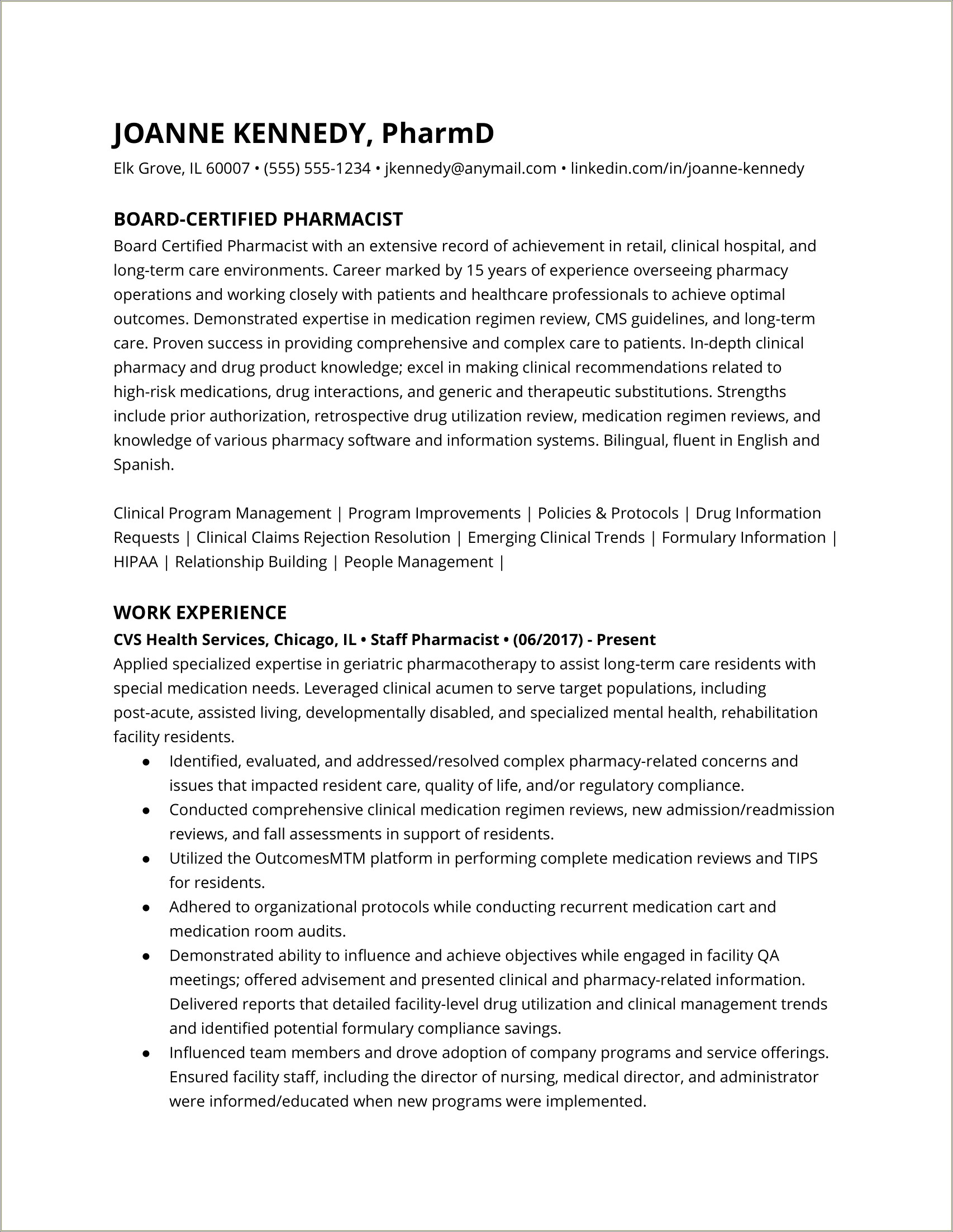 Retail Pharmacy Technician Job Description For Resume