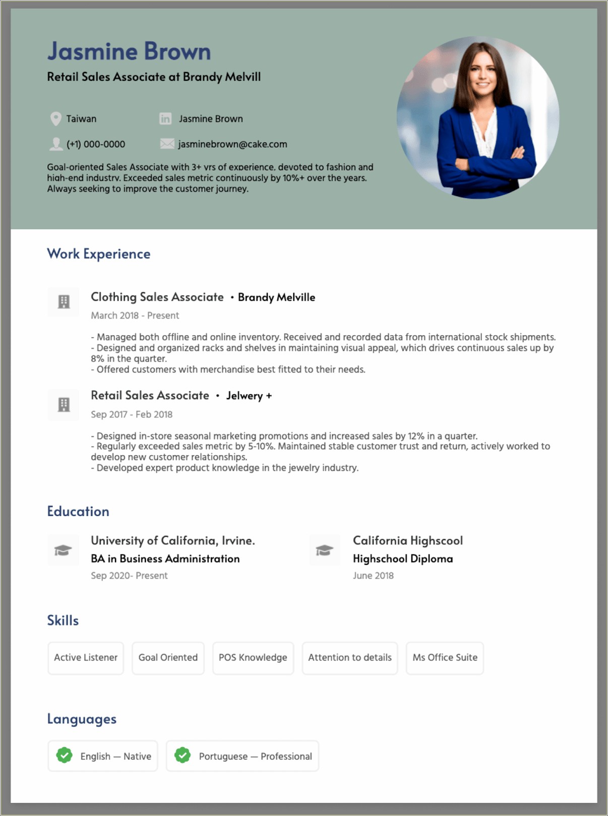 Retail Sales Associate Resume Objective Examples
