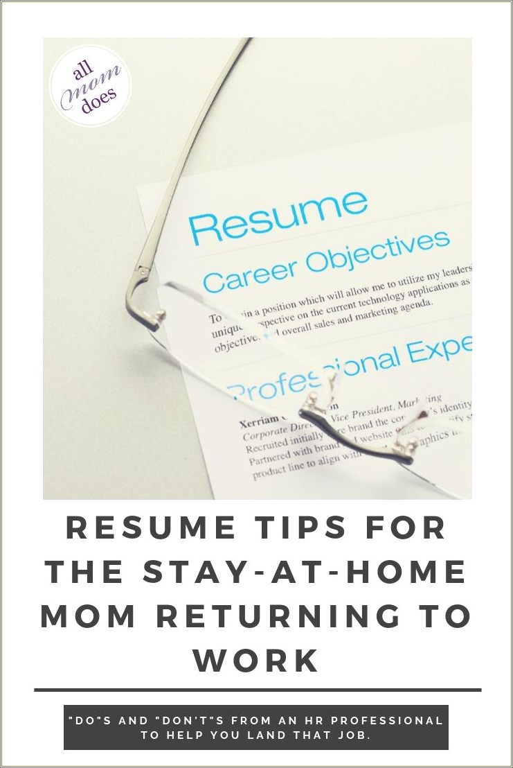 Returning To Work Stay At Home Mom Resume