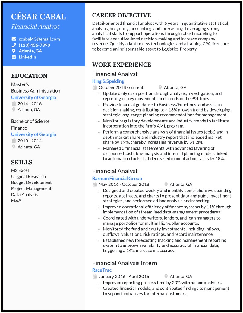 Revenue Analyst Job Description For Resume