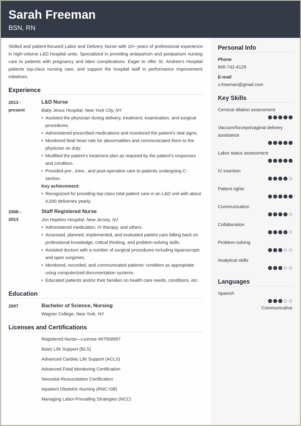 Rn In Postpartum Professional Summary Om Resume