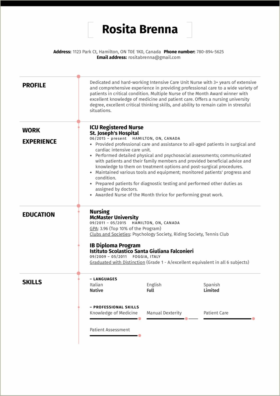 Rn Nursing Resume For Multiple Jobs