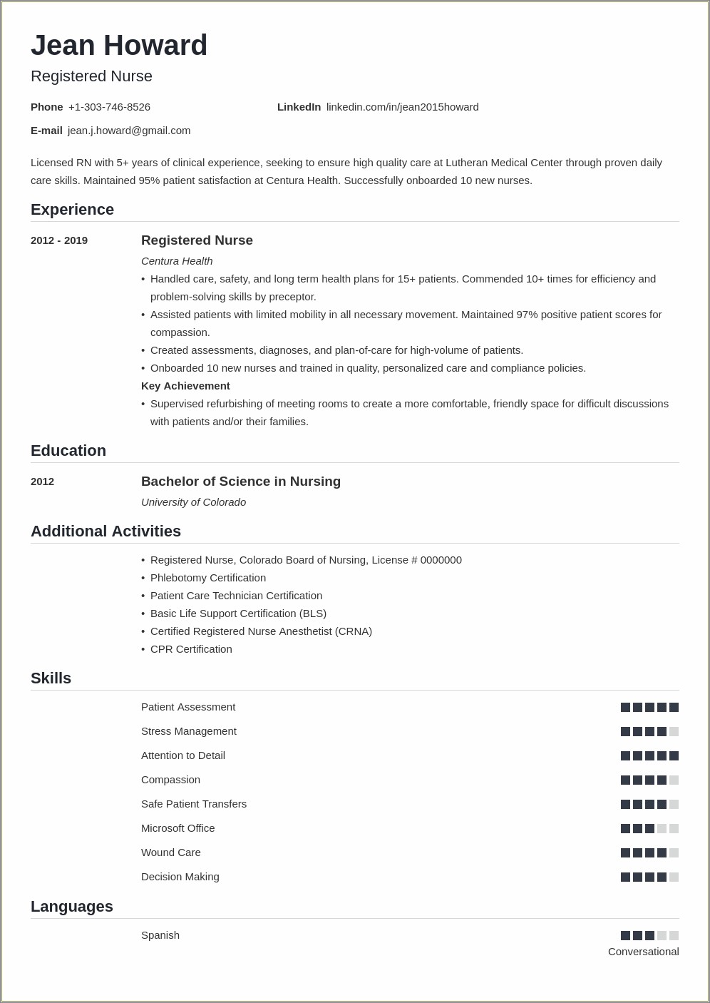 Rn Resume Examples For Healthcare Workers