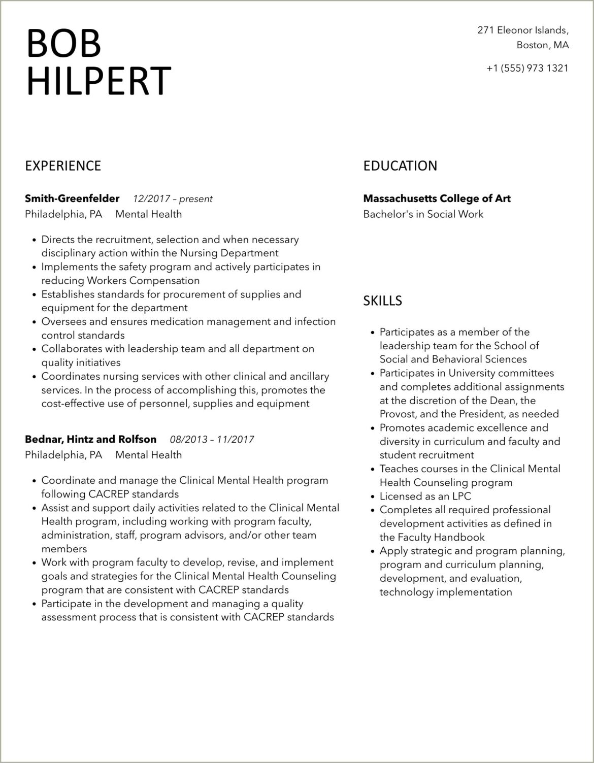 Robert H Smith School Of Business Resume Example