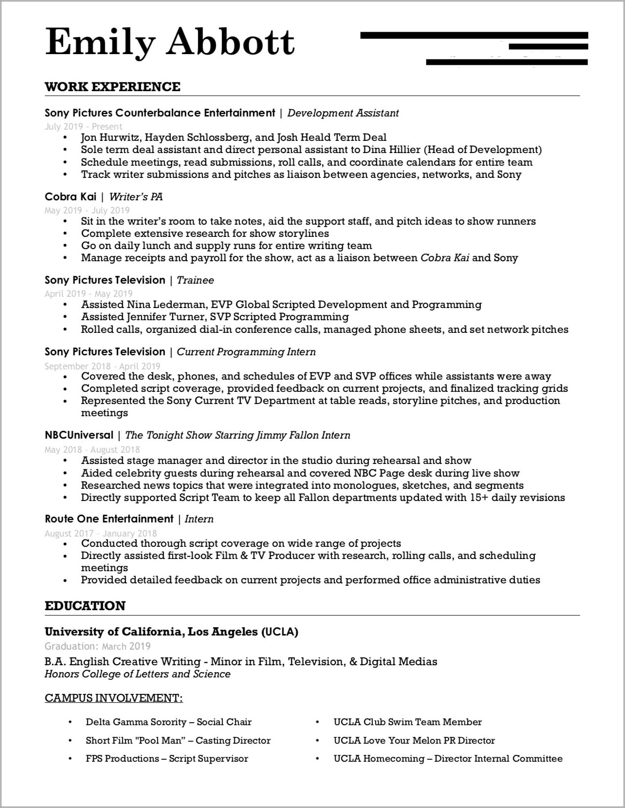 Rollins Resume And Cover Letter Samples