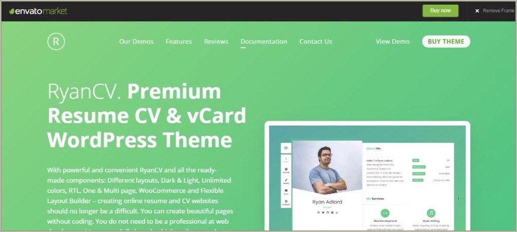 Ryan Cv Resume Cv Vcard Theme Free Download