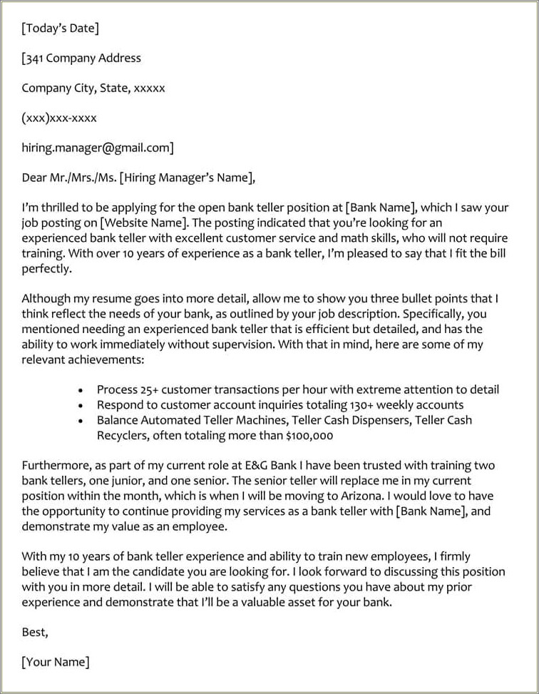 Safe Stuff Resume And Cover Letter Banking