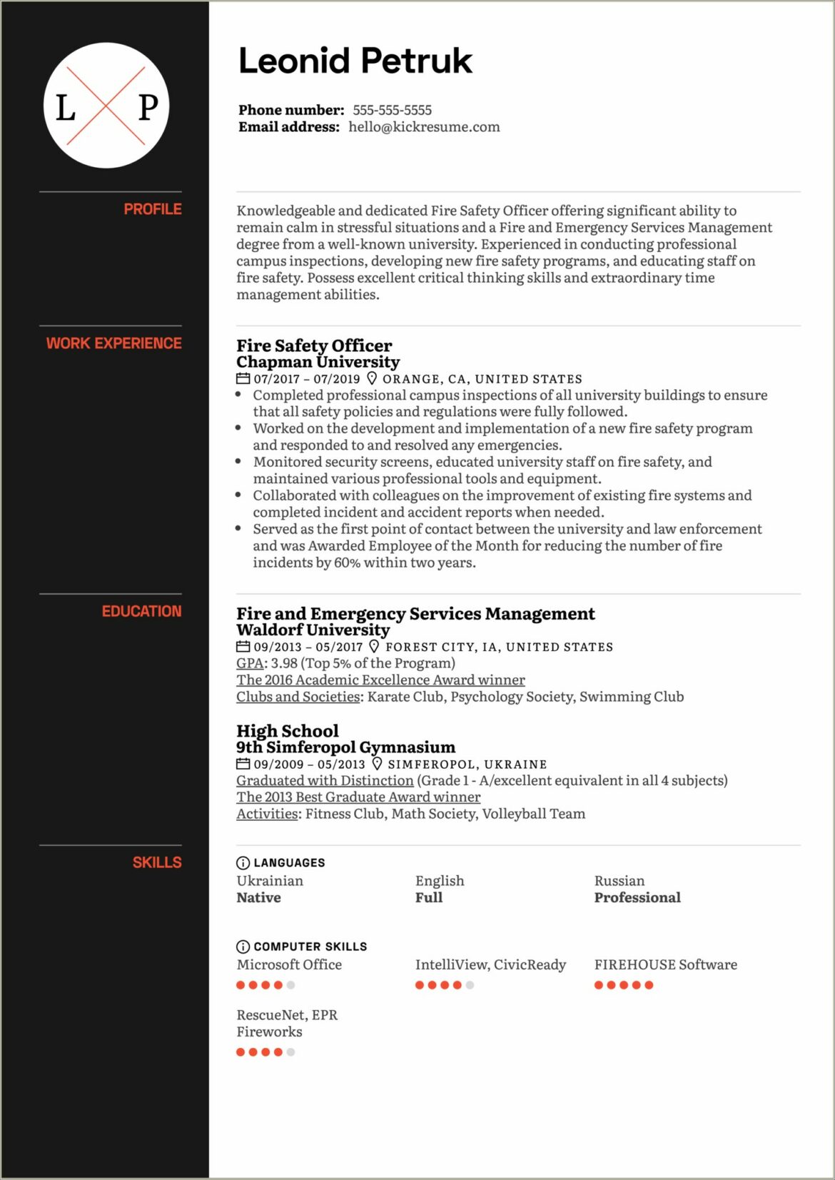 Safety Officer Resume Format Free Download