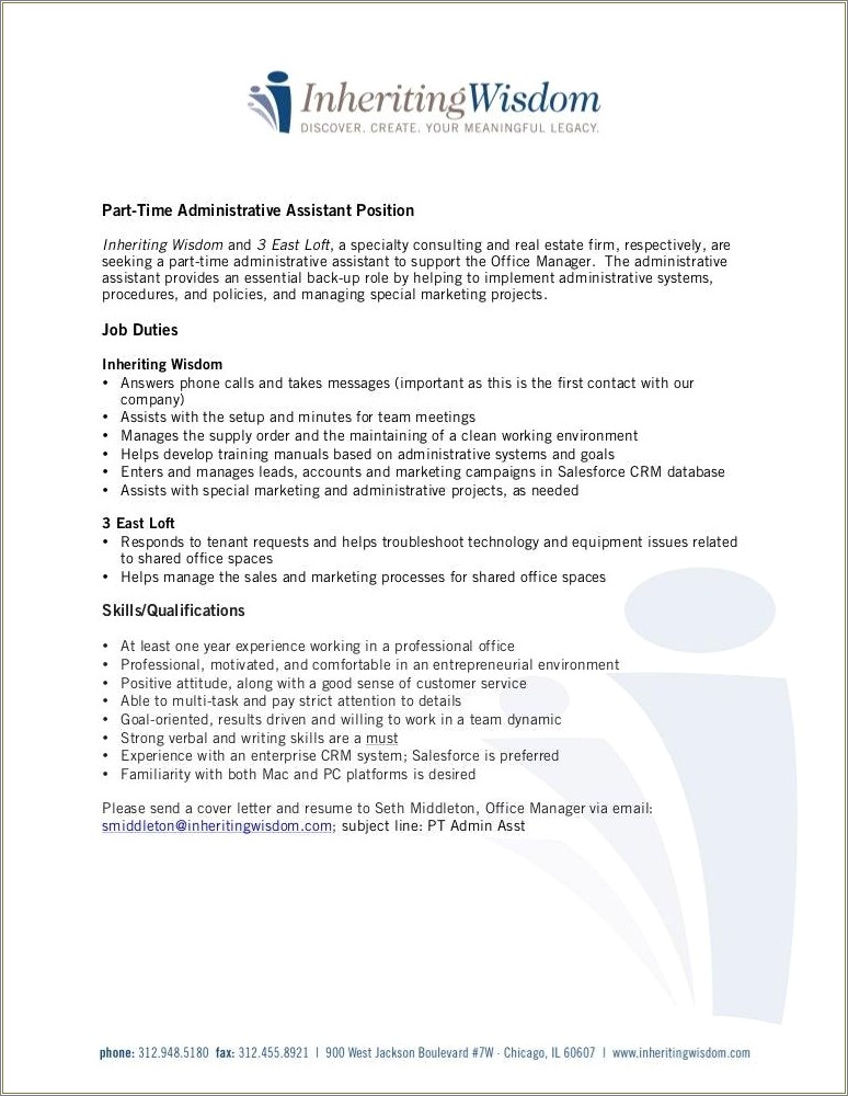 Sales Administrative Assistant Job Description For Resume