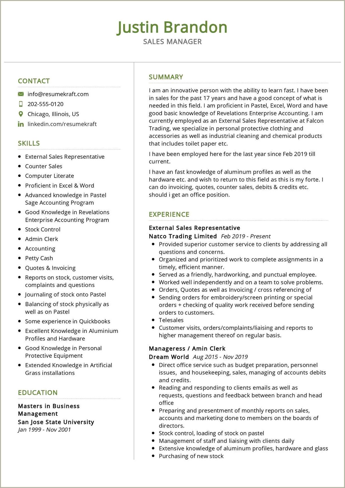 Sales And Management Skills Examples For Resume