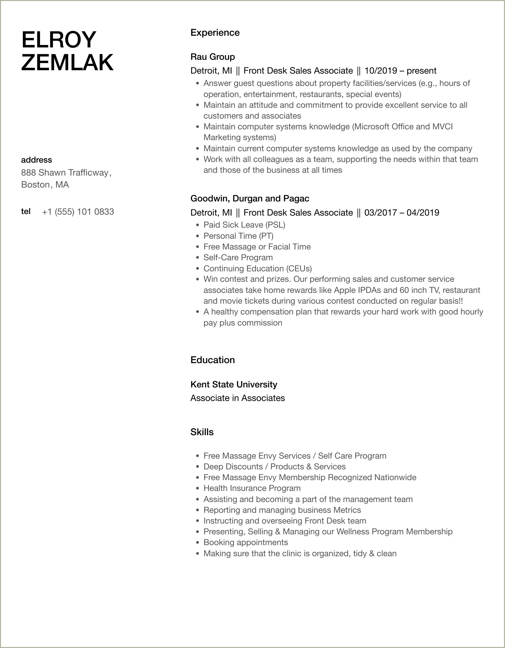 Sales Associate Orangetheory Fitness Resume Sample