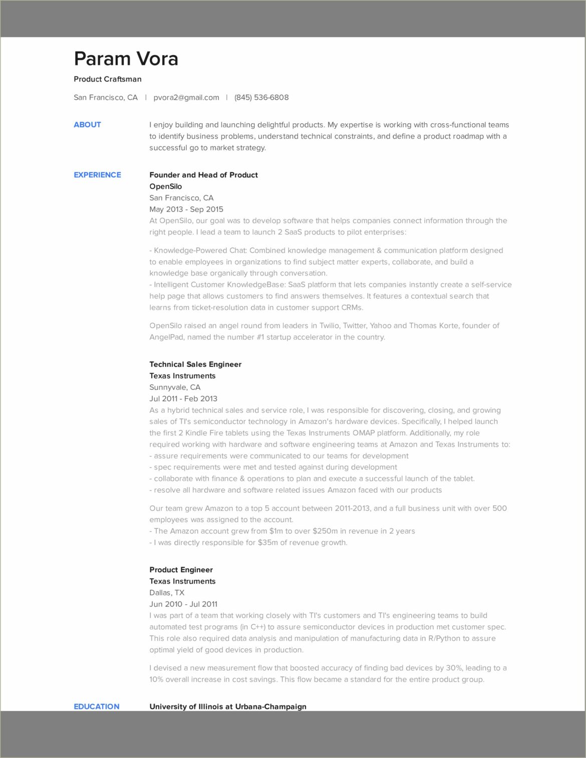 Sales Engineer Sample Resume Templates Pdf