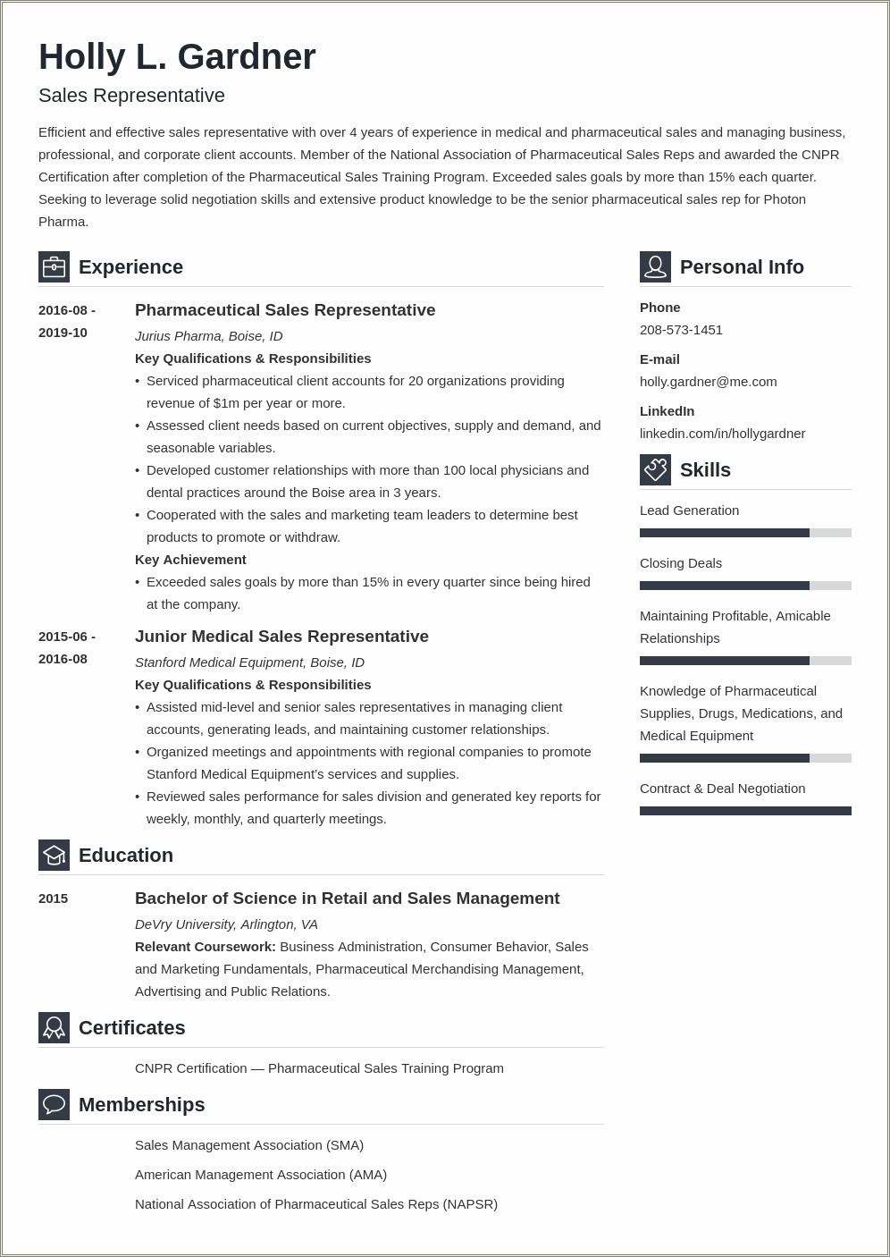 Sales Experience To Put On Resume