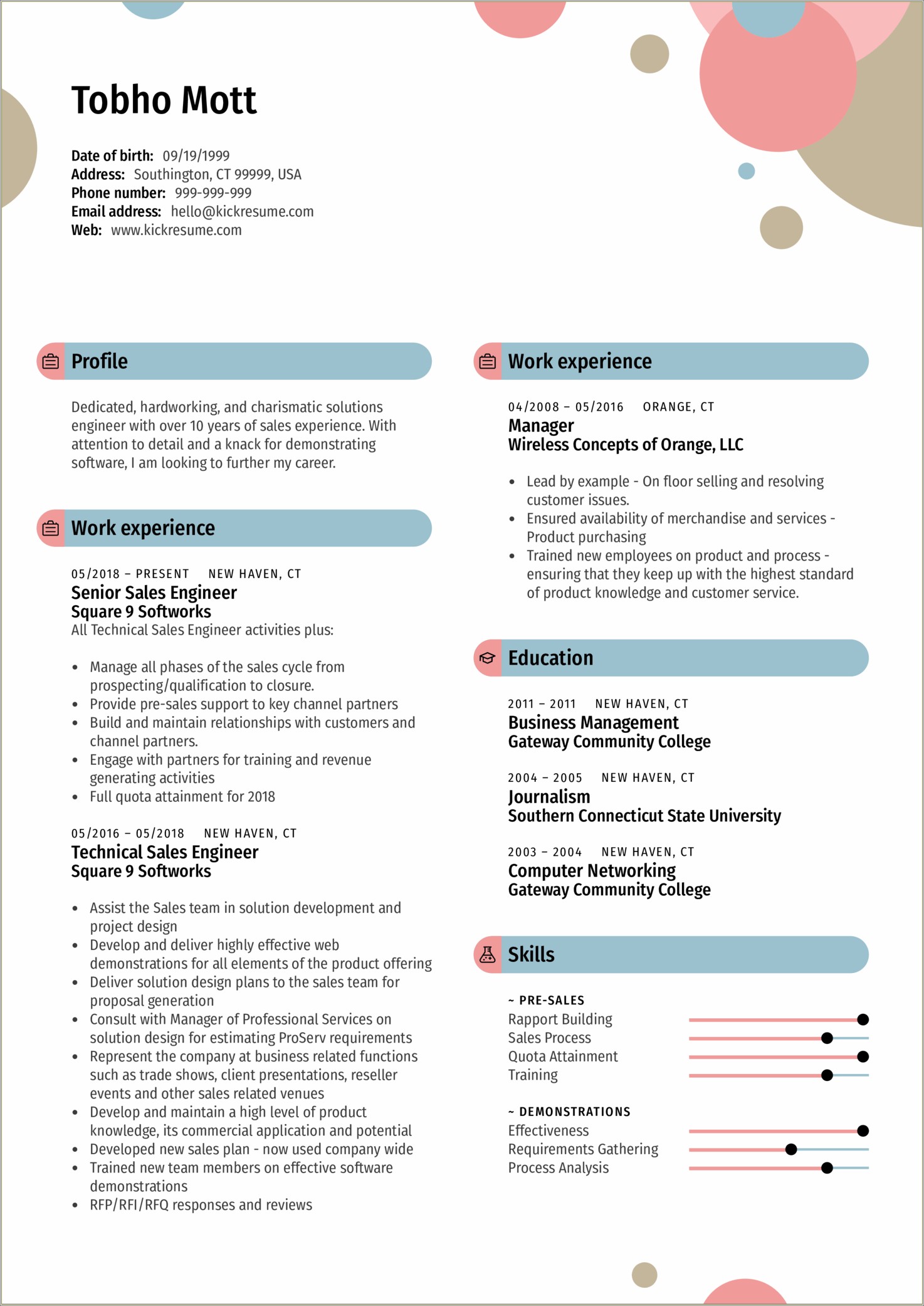 Sales Manager Resume Information Management Examples