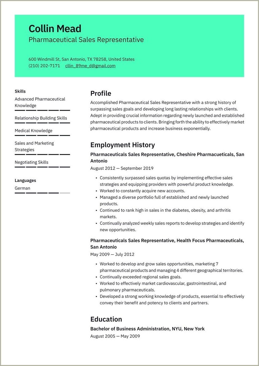 Sales Representative Job Description For Resume Entry Level